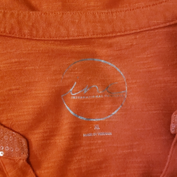 INC  International Concepts Orange Top Sequin Detail XL - Picture 5 of 5